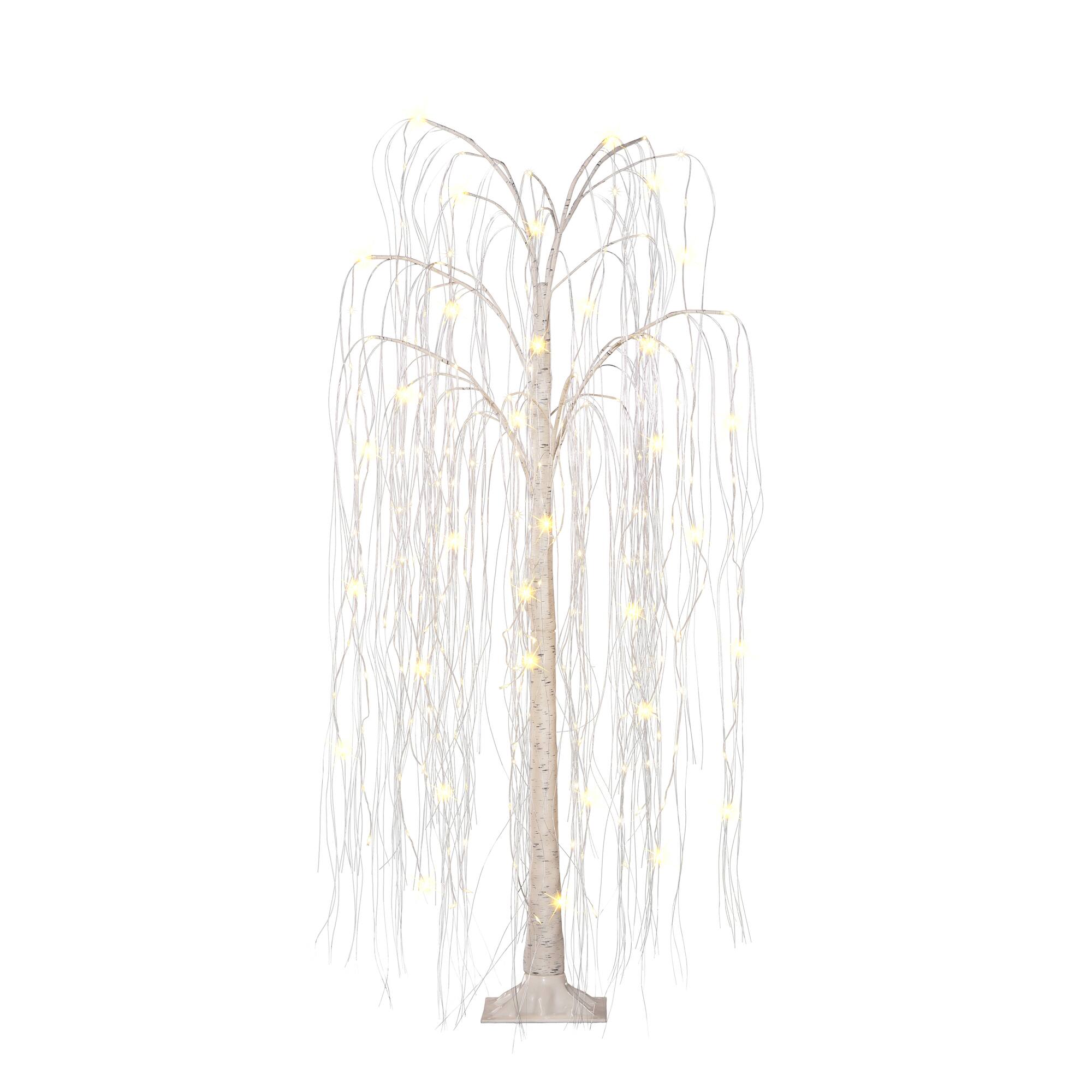 6 Pack: 5ft. Pre-Lit Willow Artificial Christmas Tree, Warm White LED Lights